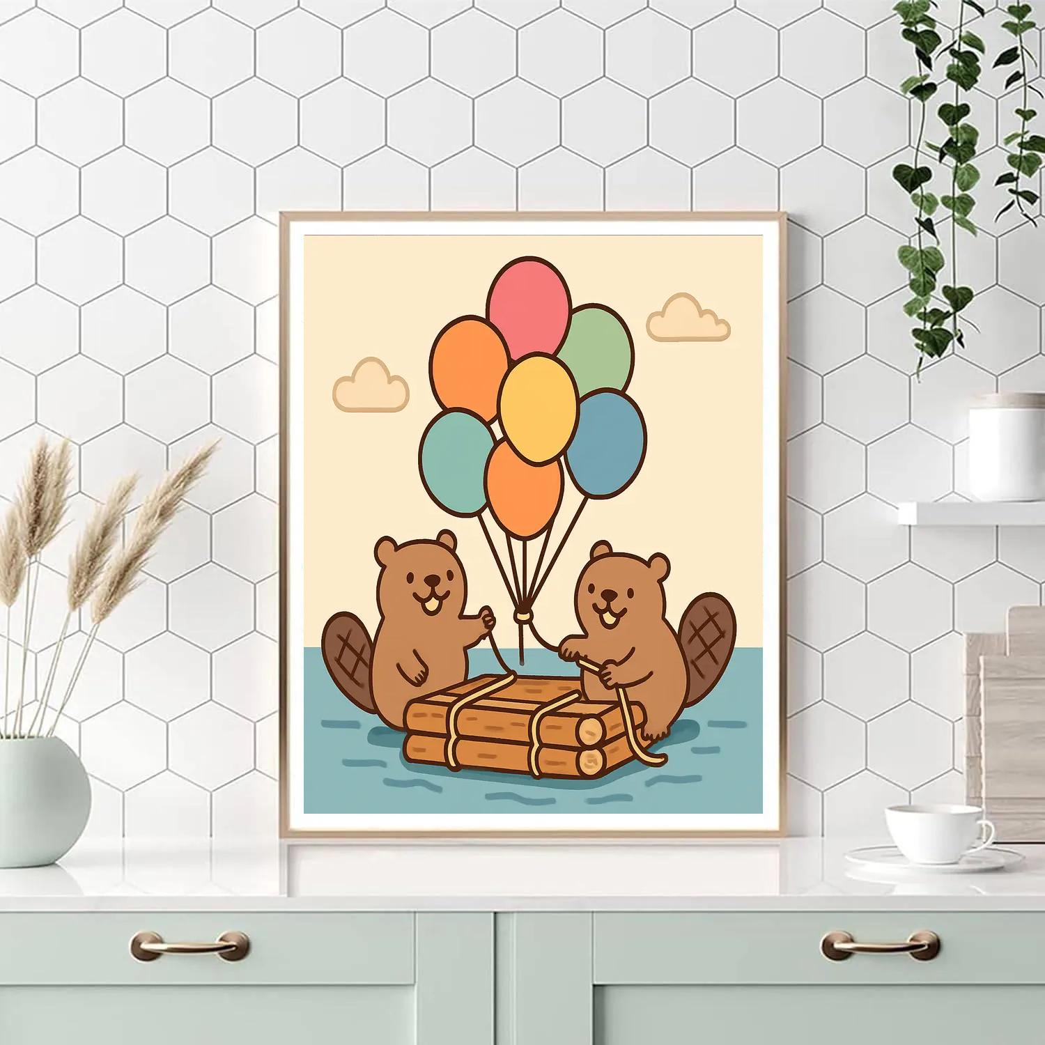 Bubble Balloon Beavers paint by color