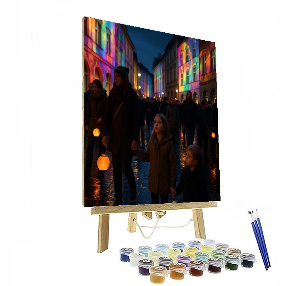 Fete Des Lumieres Neighborhood Projections Paint by numbers art