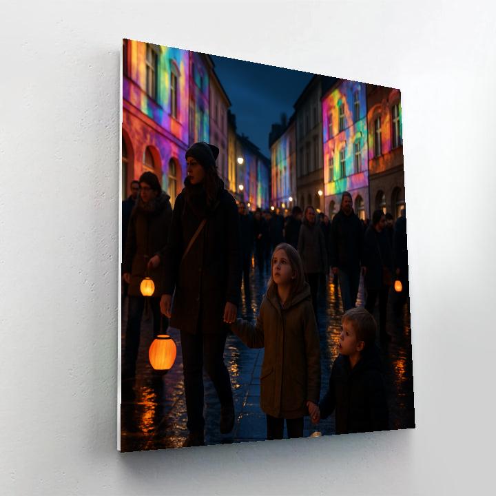 Fete Des Lumieres Neighborhood Projections Paint by numbers art