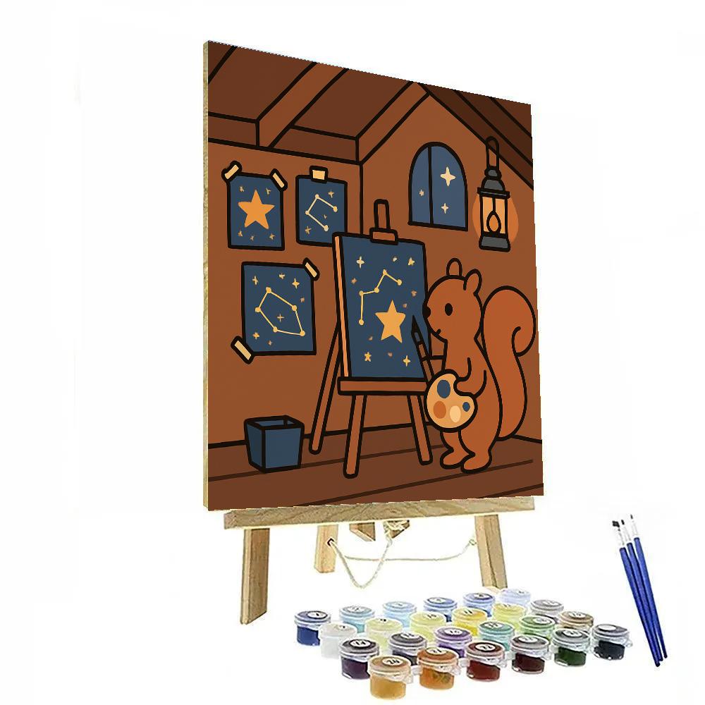 Stargazer Squirrel Studio Paint by numbers art