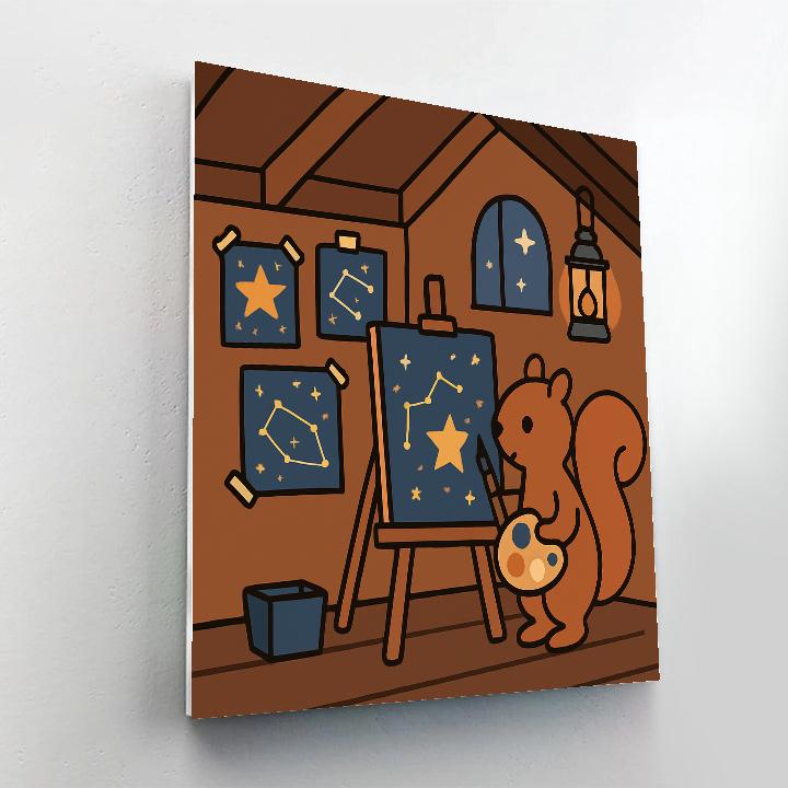 Stargazer Squirrel Studio Paint by numbers art