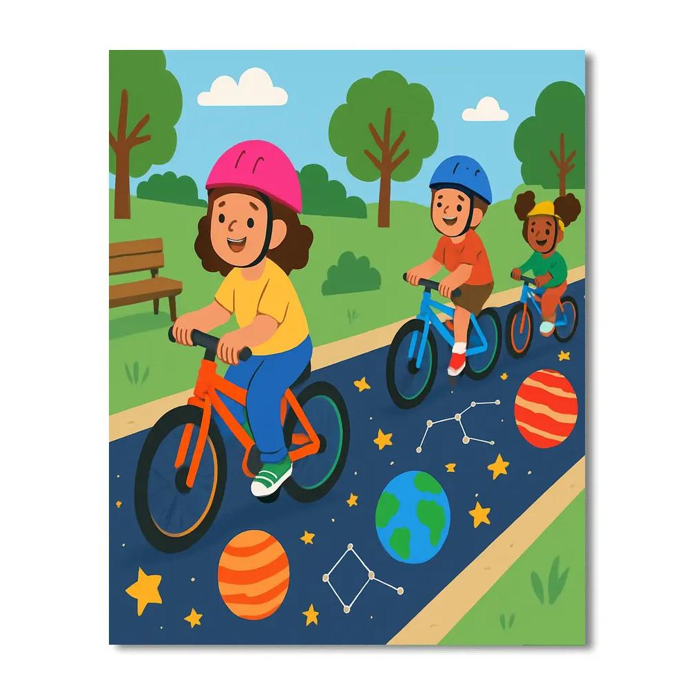 Cosmic Cycle Cycleways Paint by numbers kits