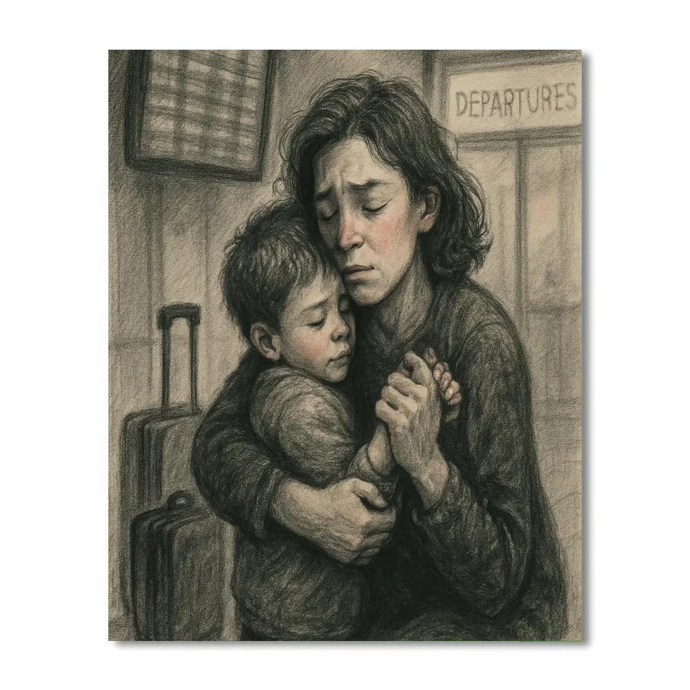 Airport Tearful Goodbye paint by numbers