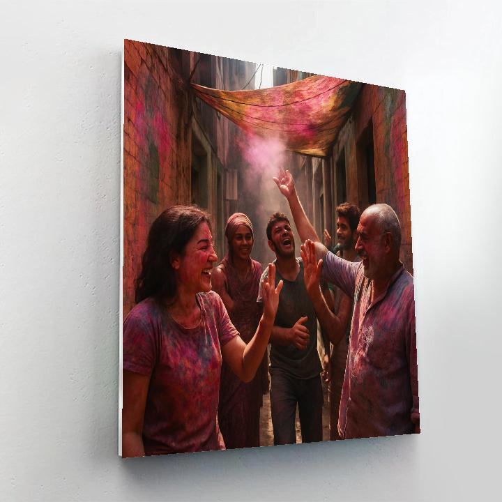 Old Delhi Holi Alley Convergence paint by numbers