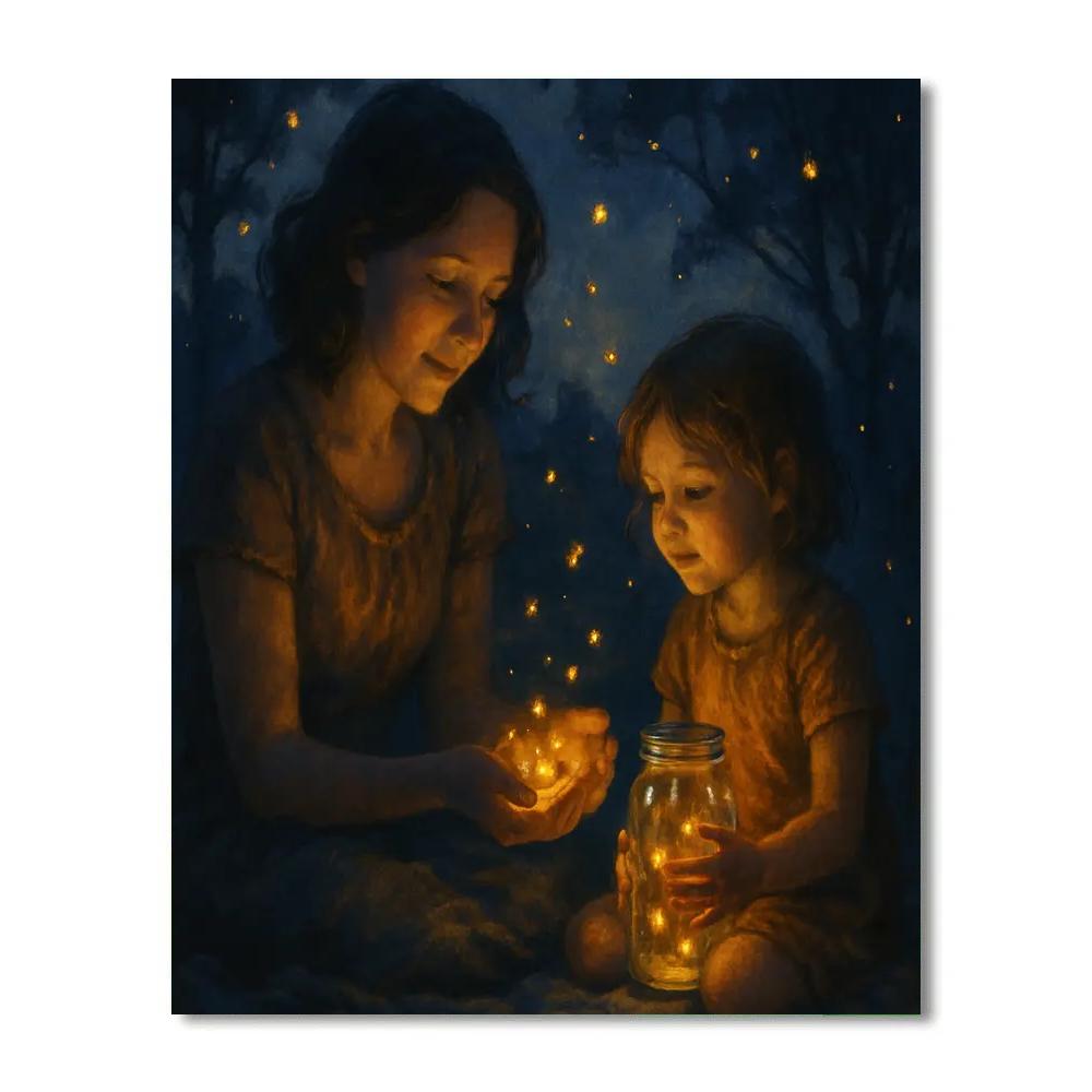 Backyard Firefly Jar Magic paint by number