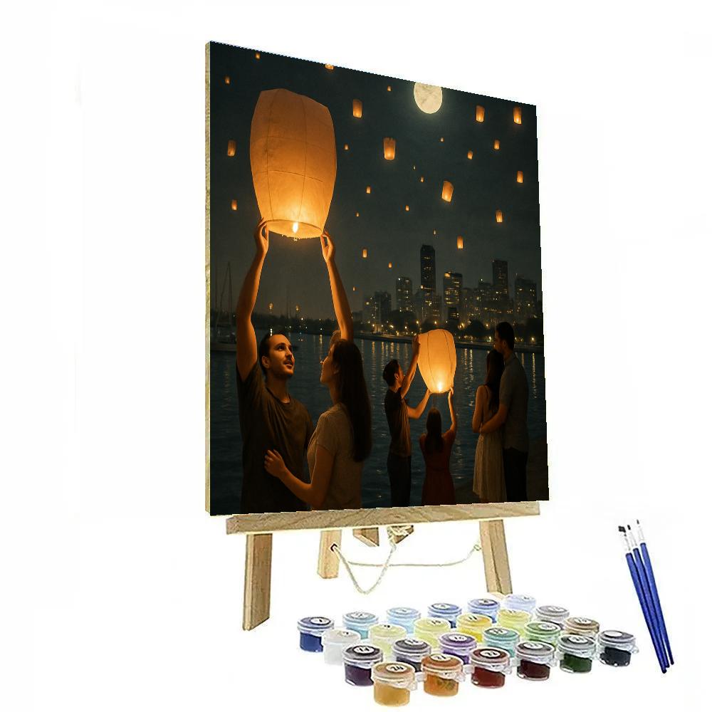 Taipei Harbor Lantern Uprising Painting by numbers kit