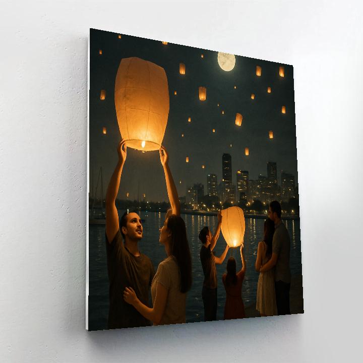 Taipei Harbor Lantern Uprising Painting by numbers kit
