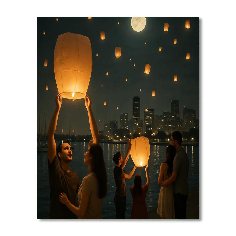 Taipei Harbor Lantern Uprising Painting by numbers kit