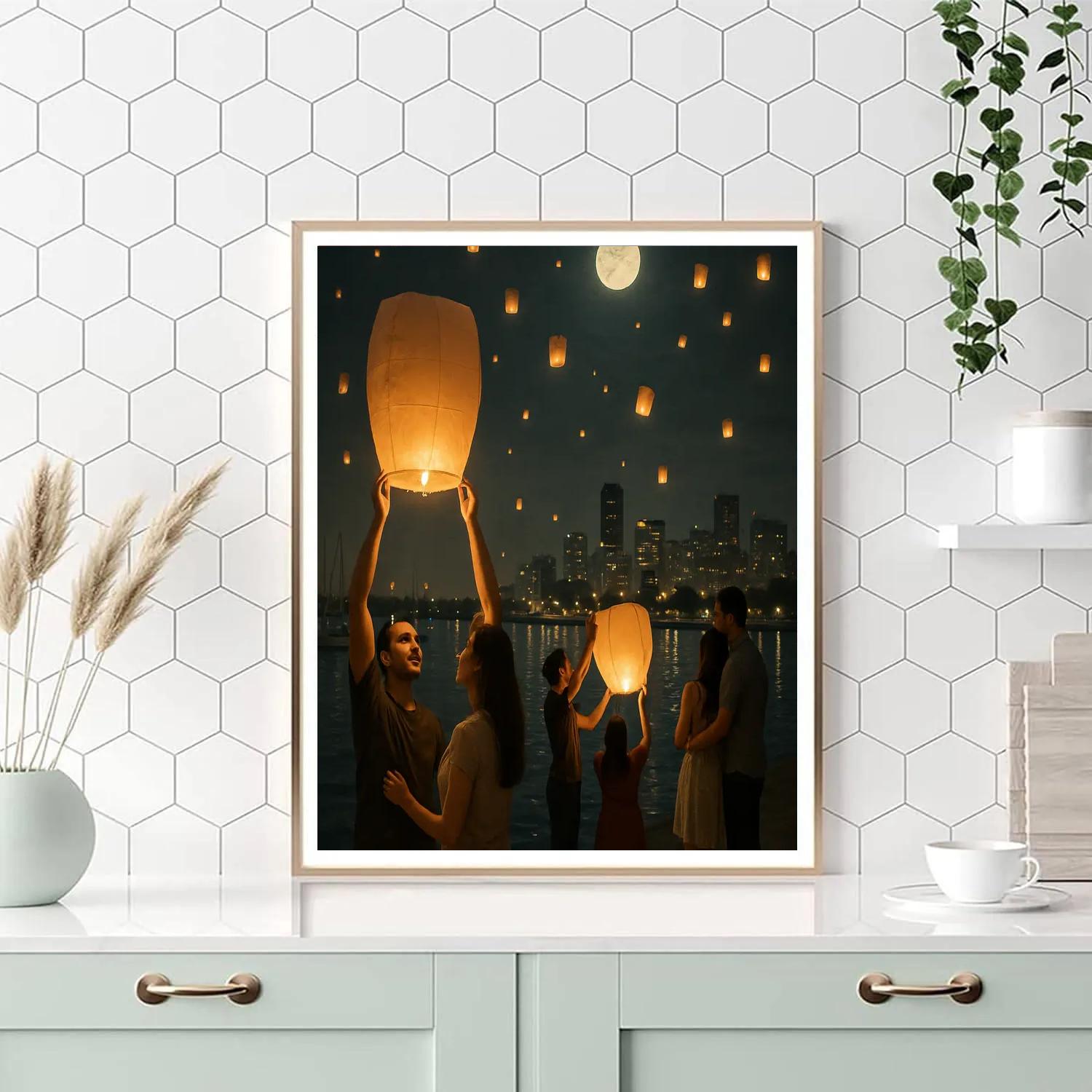 Taipei Harbor Lantern Uprising Painting by numbers kit