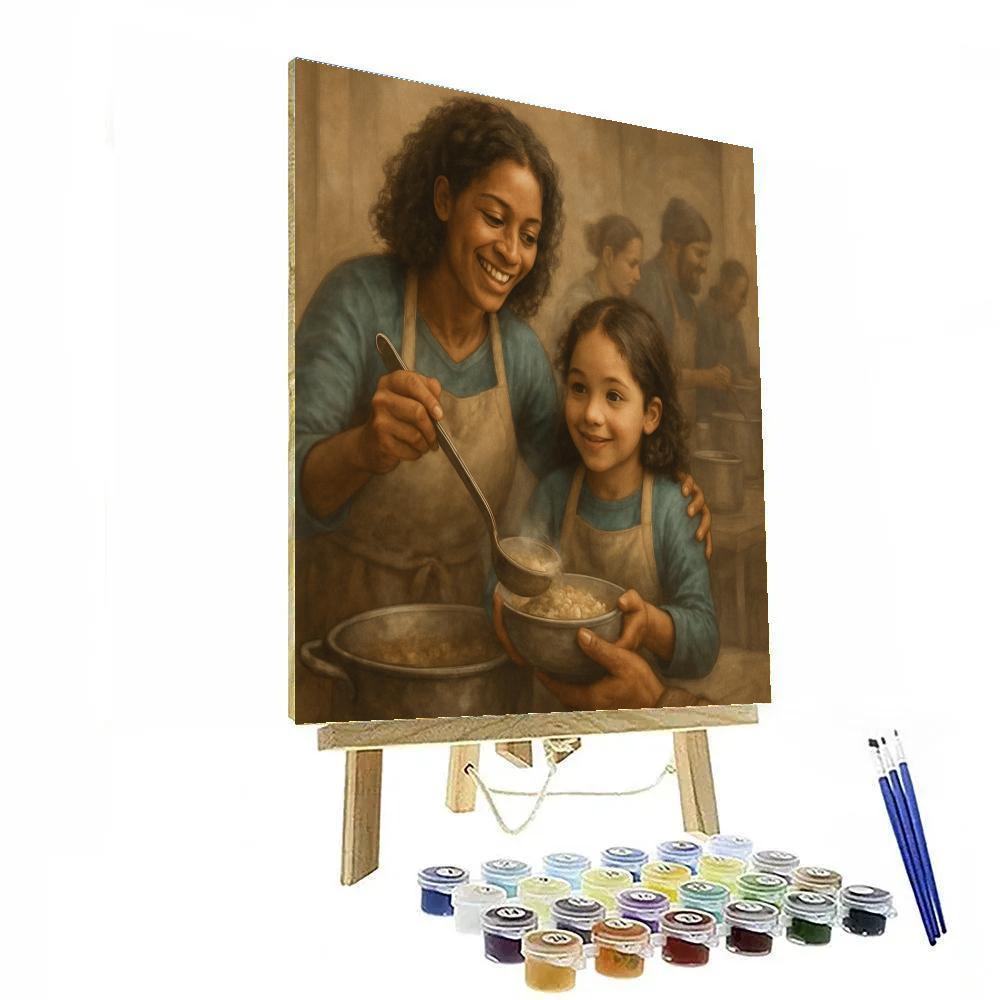 Volunteer Soup Kitchen Service Painting by numbers kit