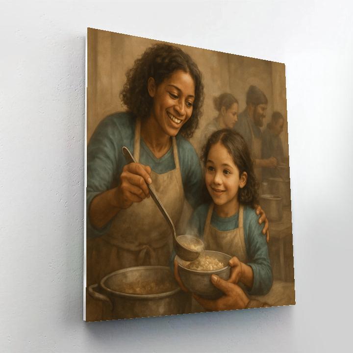 Volunteer Soup Kitchen Service Painting by numbers kit