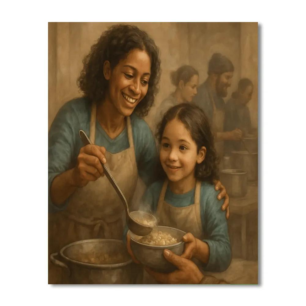 Volunteer Soup Kitchen Service Painting by numbers kit
