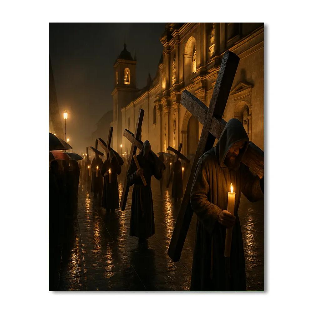 Manila Holy Week Penitential Walk Paint by numbers art