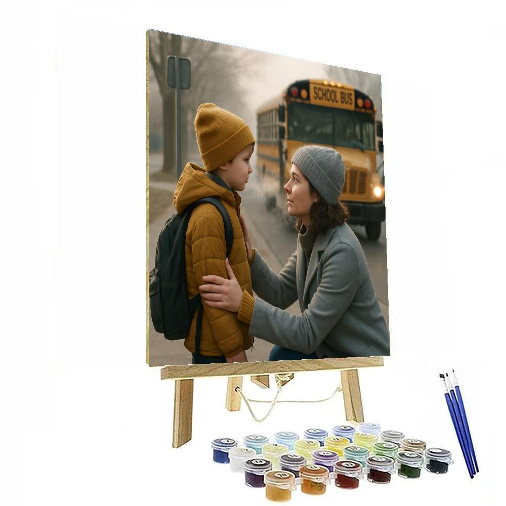 Morning Bus Stop Conversation DIY paint by numbers