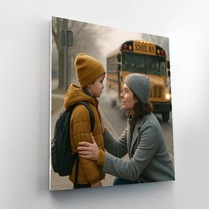 Morning Bus Stop Conversation DIY paint by numbers