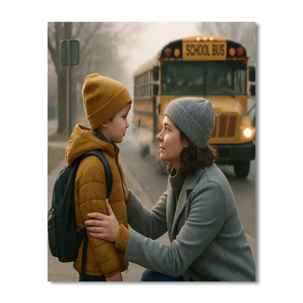 Morning Bus Stop Conversation DIY paint by numbers