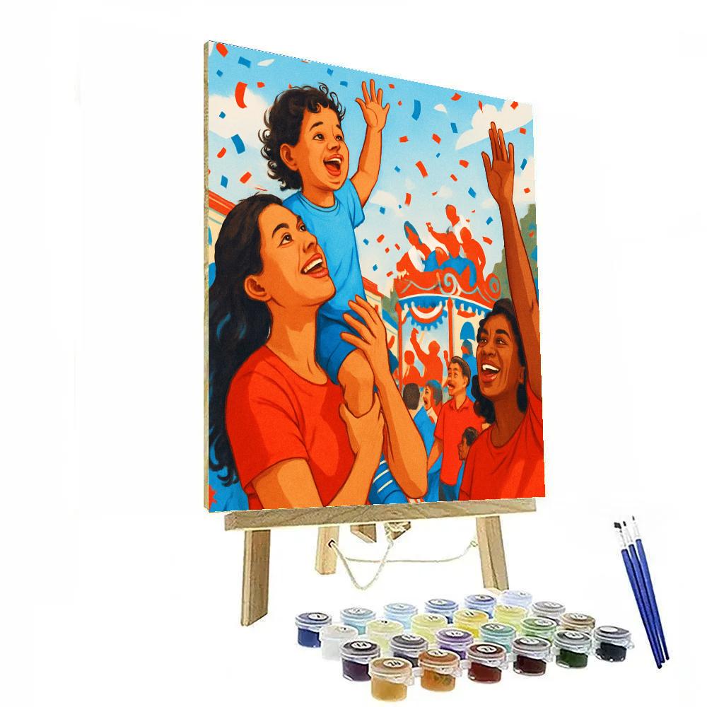 Neighborhood Parade Cheer Painting by numbers kit