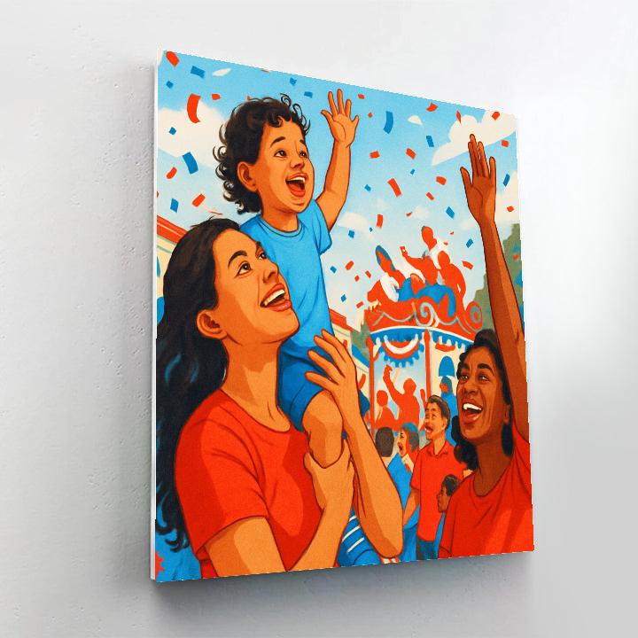 Neighborhood Parade Cheer Painting by numbers kit