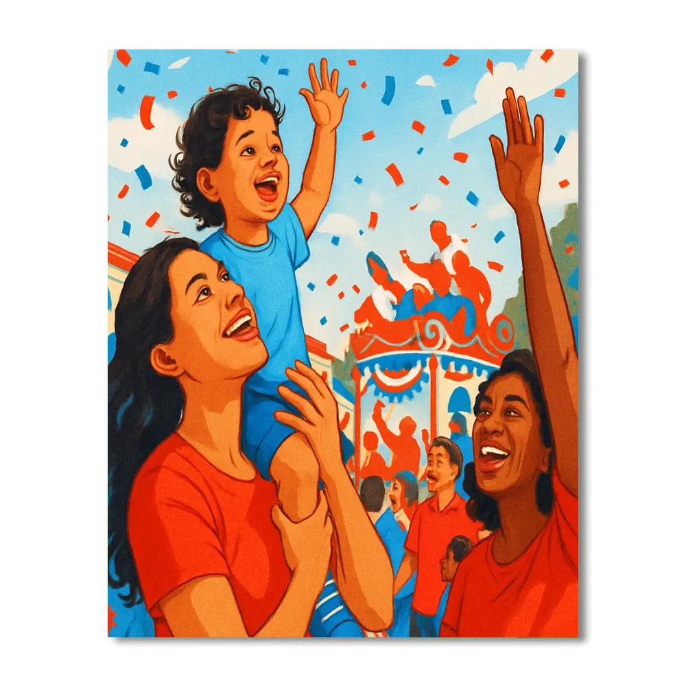 Neighborhood Parade Cheer Painting by numbers kit
