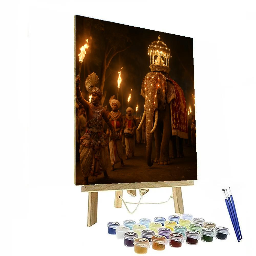 Kandy Perahera Elephant Procession Paint by numbers art