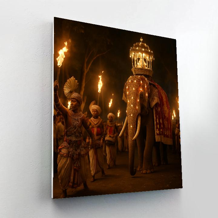 Kandy Perahera Elephant Procession Paint by numbers art
