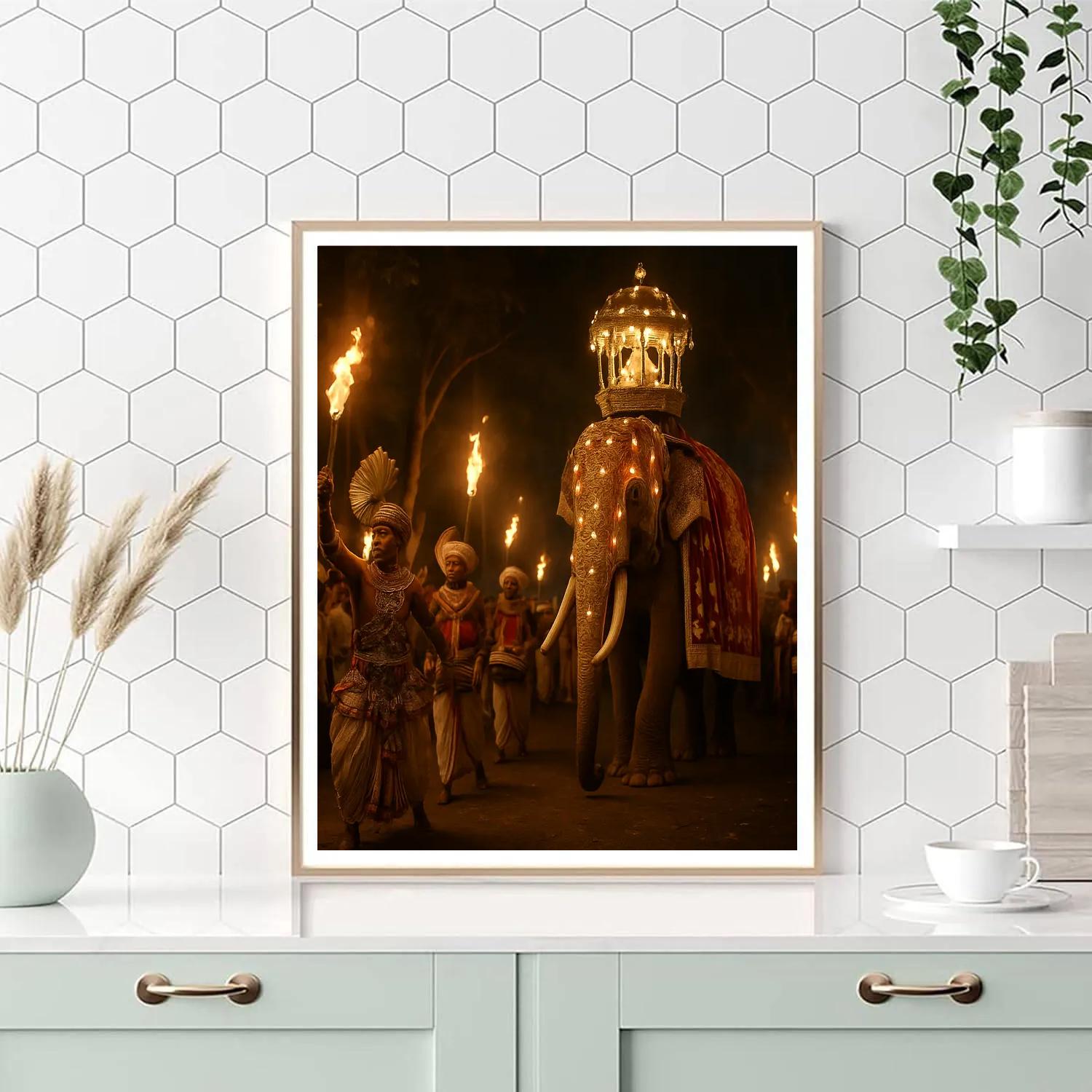 Kandy Perahera Elephant Procession Paint by numbers art
