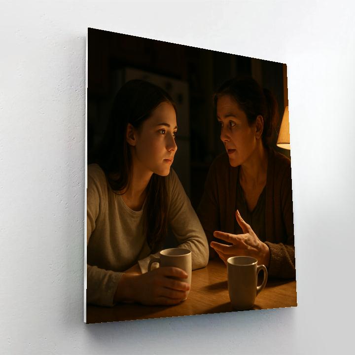 Quiet Kitchen Confidences Number painting