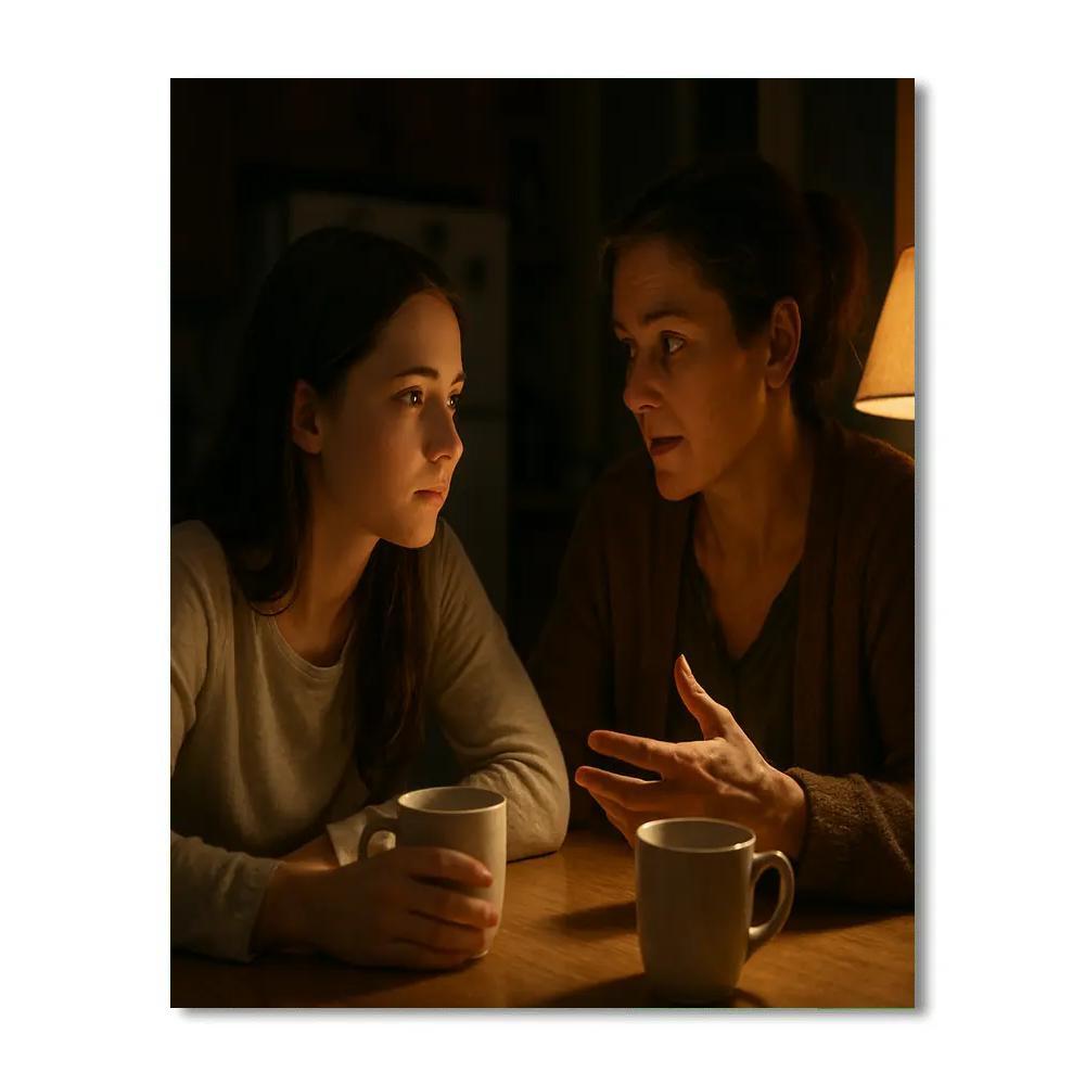 Quiet Kitchen Confidences Number painting