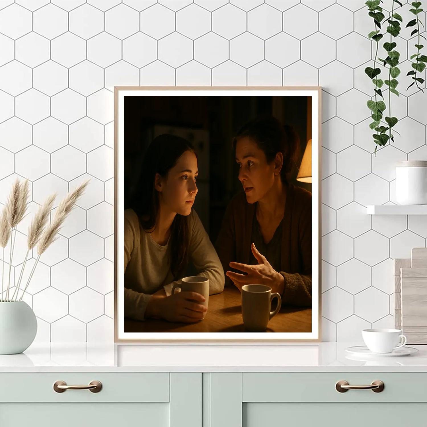 Quiet Kitchen Confidences Number painting