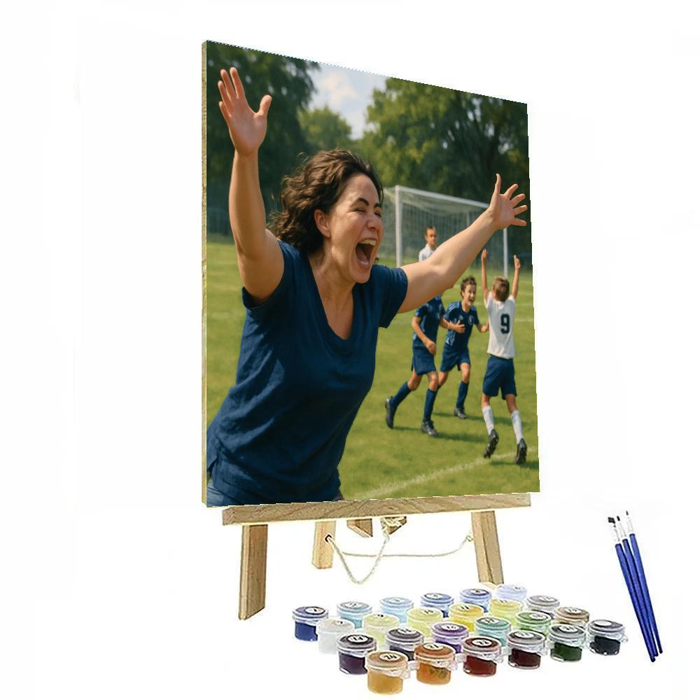 Neighborhood Soccer Sideline Number painting