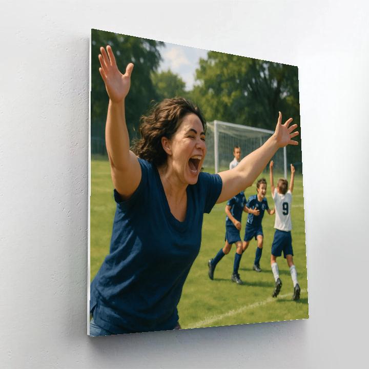 Neighborhood Soccer Sideline Number painting