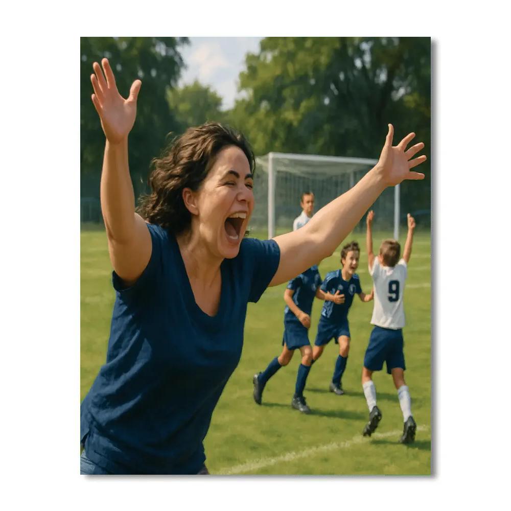 Neighborhood Soccer Sideline Number painting