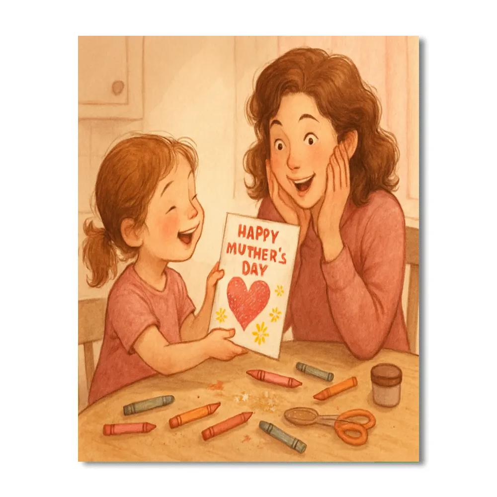 Handmade Card Surprise DIY paint by numbers