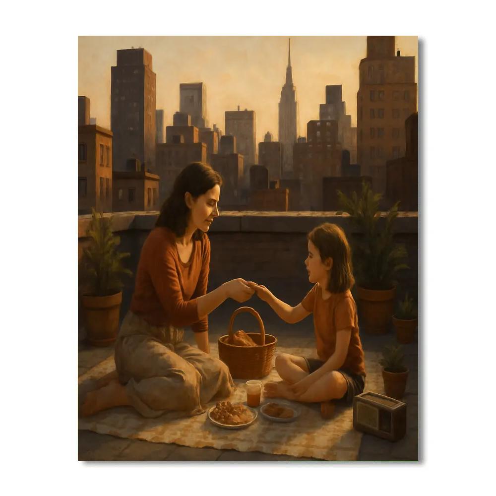 City Rooftop Picnic Escape Paint by numbers kits