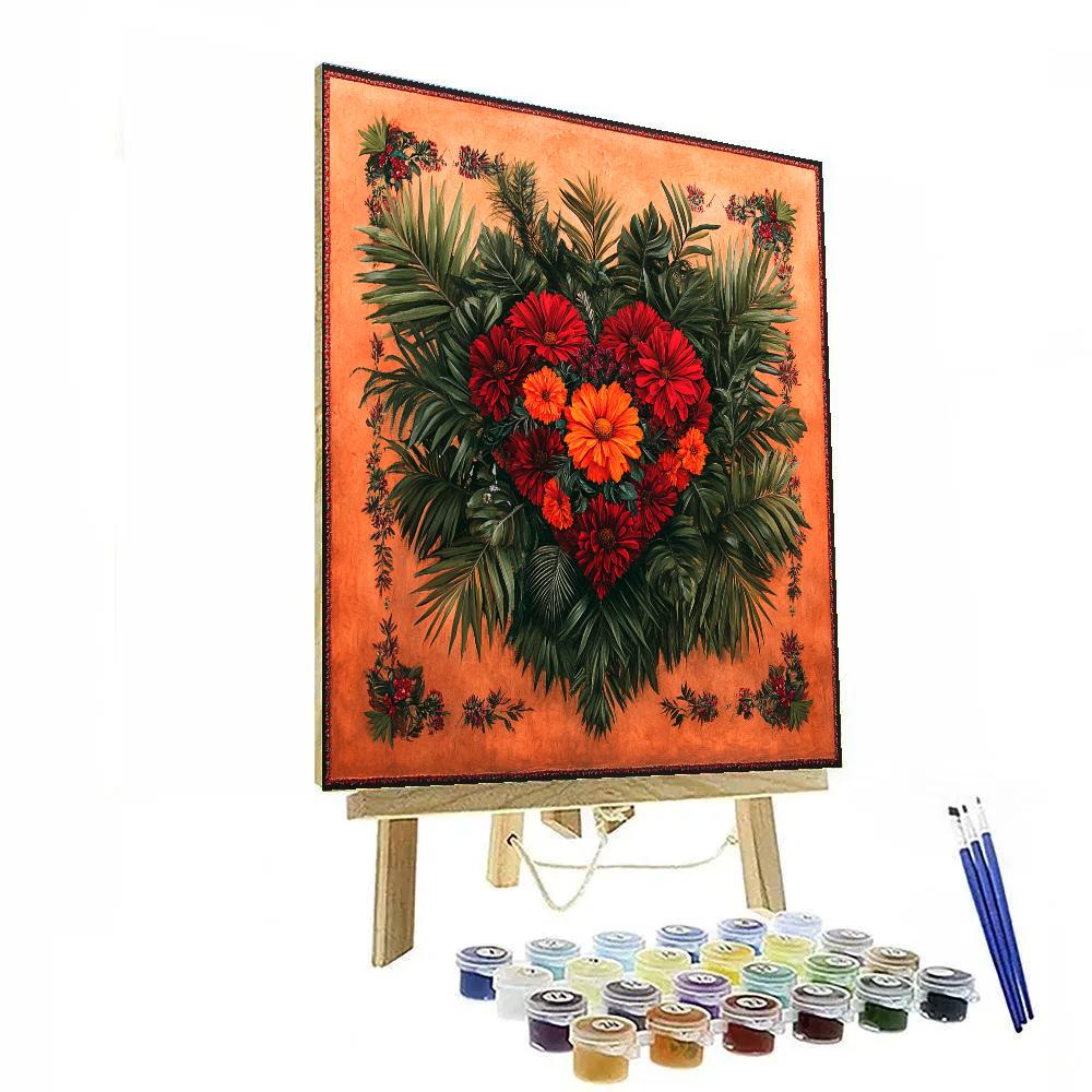 Frida Kahlo Inspired Botanical Heart Paint by numbers kits