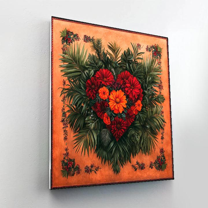 Frida Kahlo Inspired Botanical Heart Paint by numbers kits