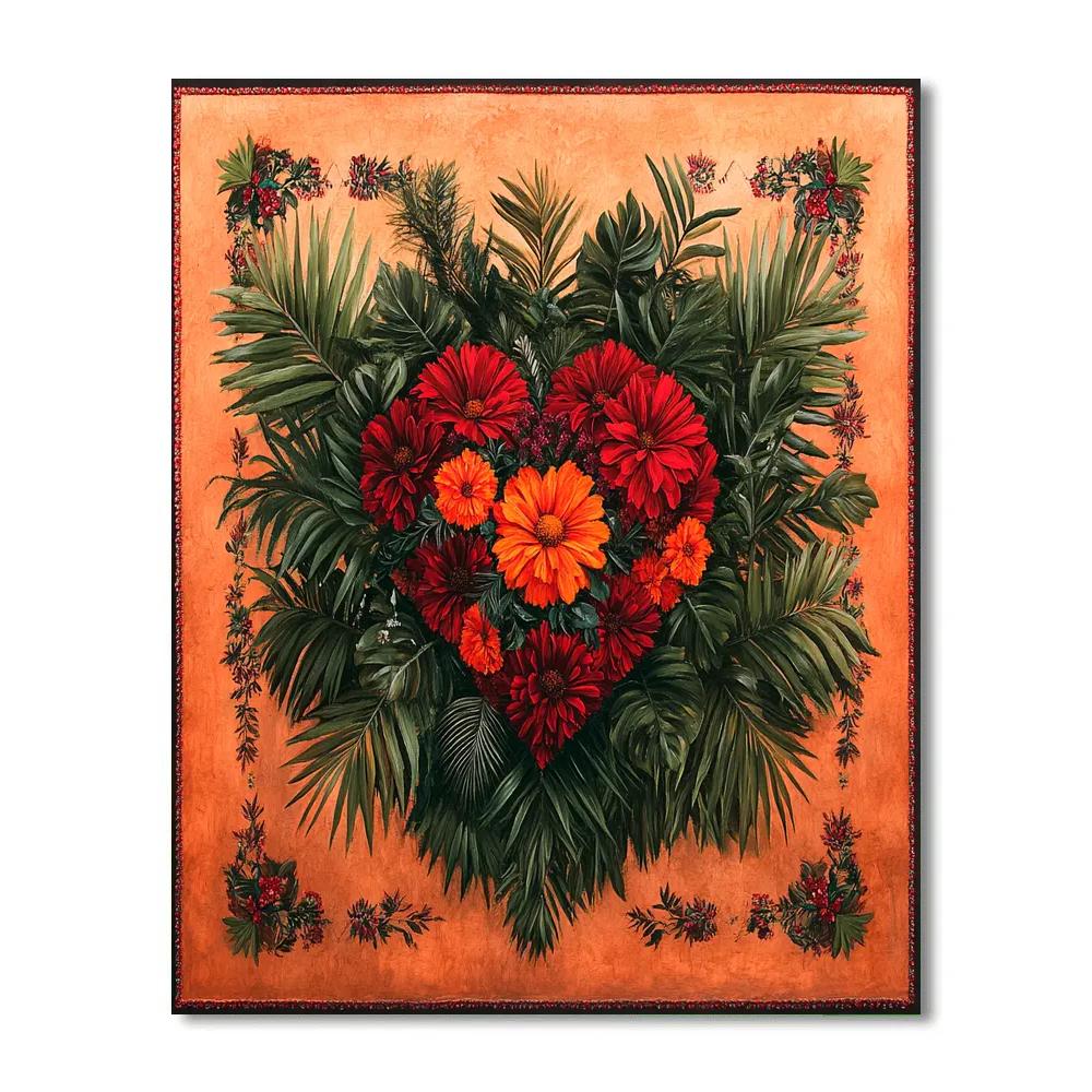 Frida Kahlo Inspired Botanical Heart Paint by numbers kits