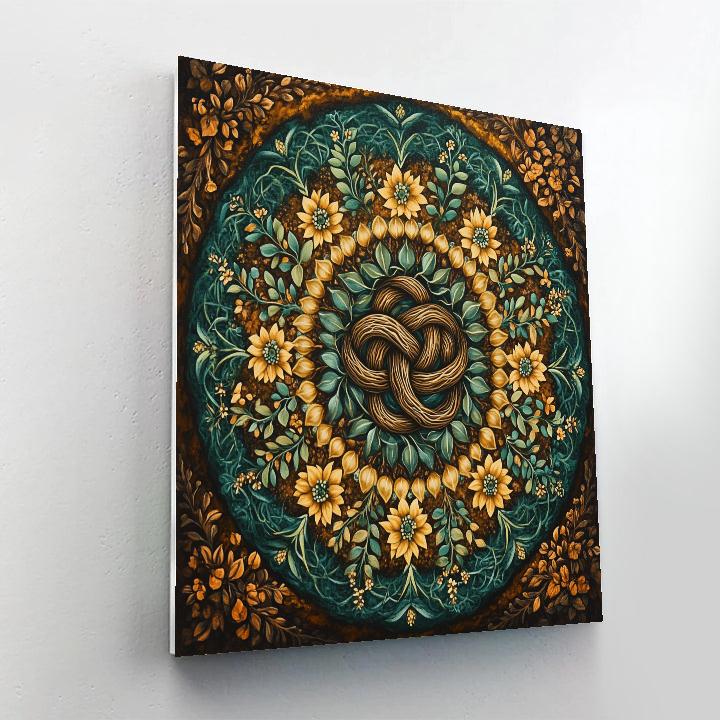 Frida Kahlo Inspired Resilient Root Mandala Number painting