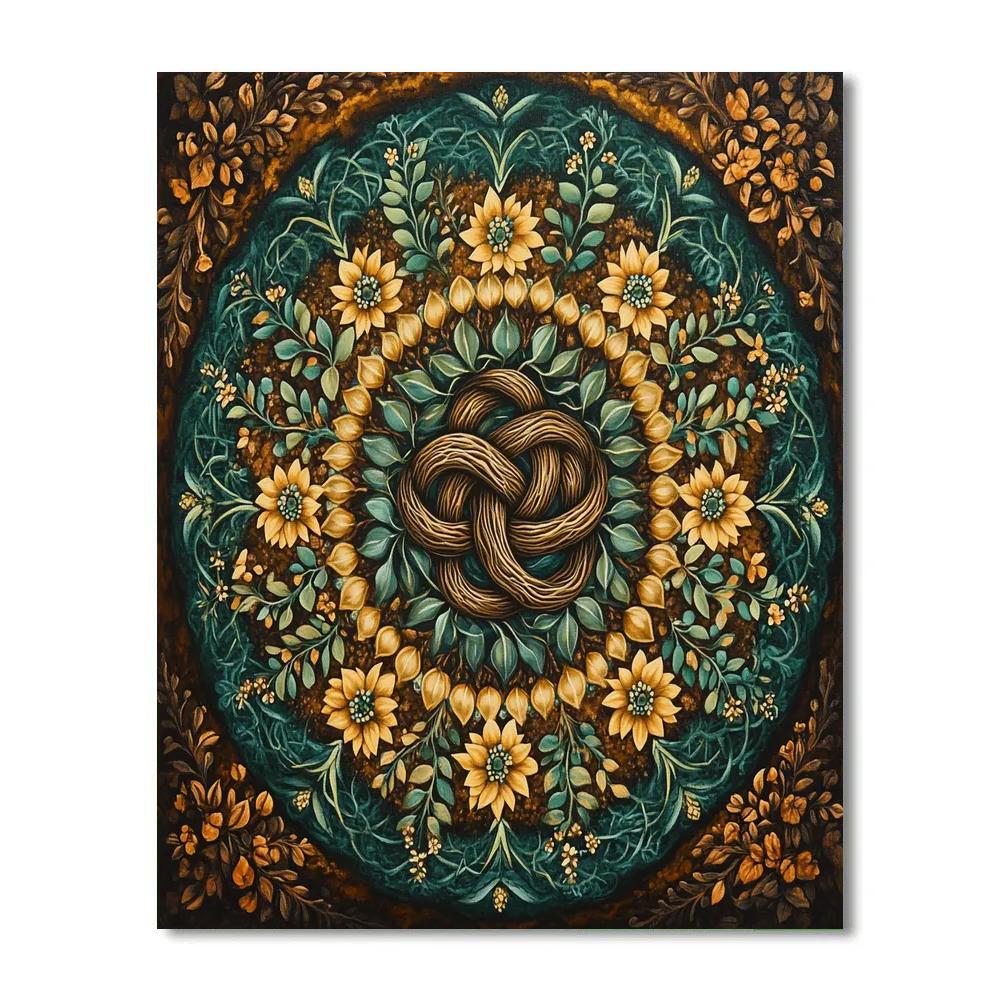 Frida Kahlo Inspired Resilient Root Mandala Number painting