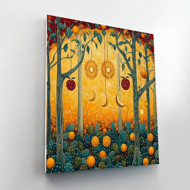 Frida Kahlo Inspired Sun And Moon Orchard paint by number