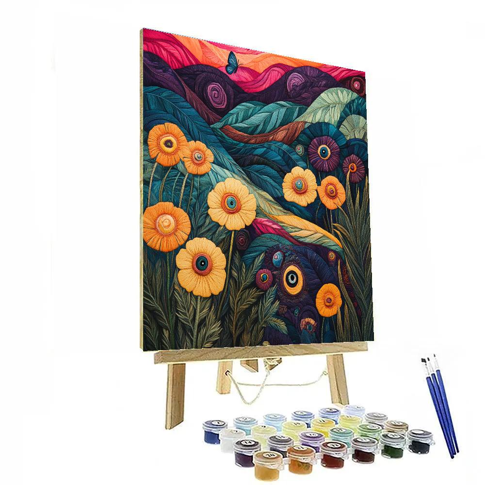 Frida Kahlo Inspired Winged Memory Garden Number painting