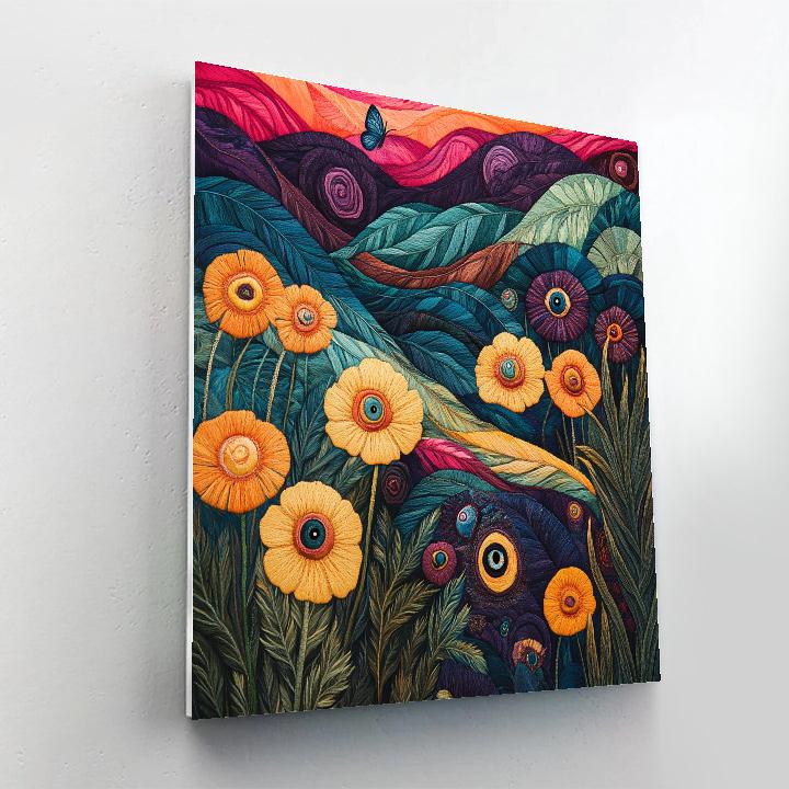 Frida Kahlo Inspired Winged Memory Garden Number painting