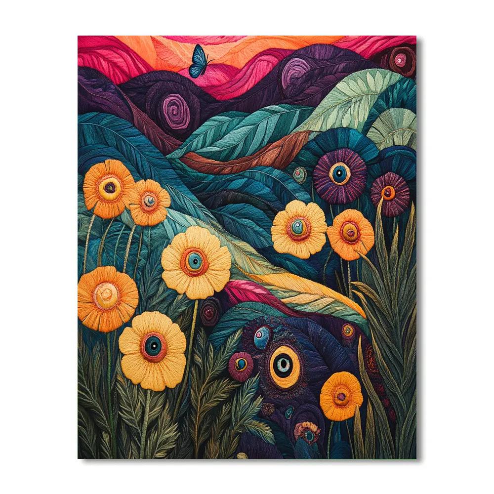 Frida Kahlo Inspired Winged Memory Garden Number painting