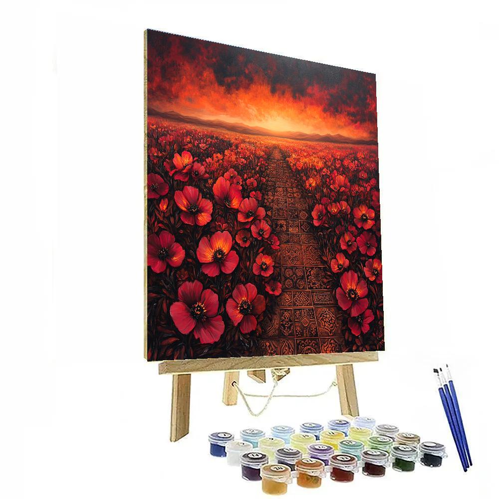 Frida Kahlo Inspired Ember Floral Allegory paint by number