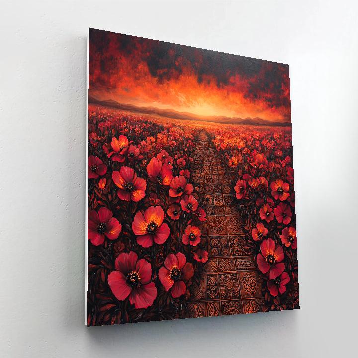 Frida Kahlo Inspired Ember Floral Allegory paint by number