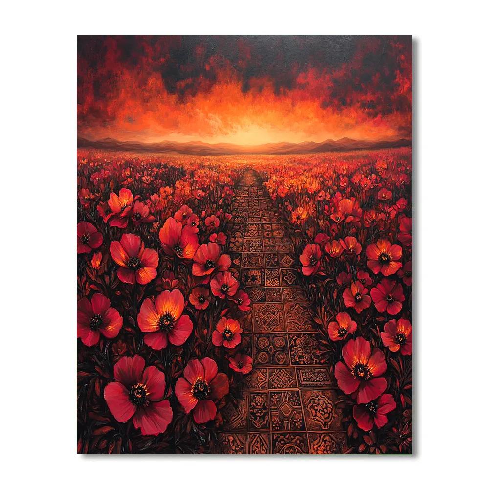 Frida Kahlo Inspired Ember Floral Allegory paint by number