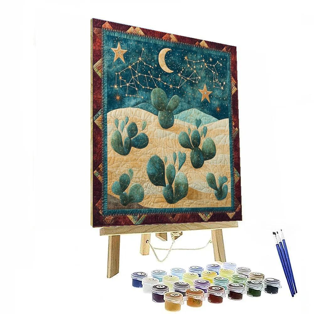 Frida Kahlo Inspired Cactus Constellation Quilt Paint by numbers art