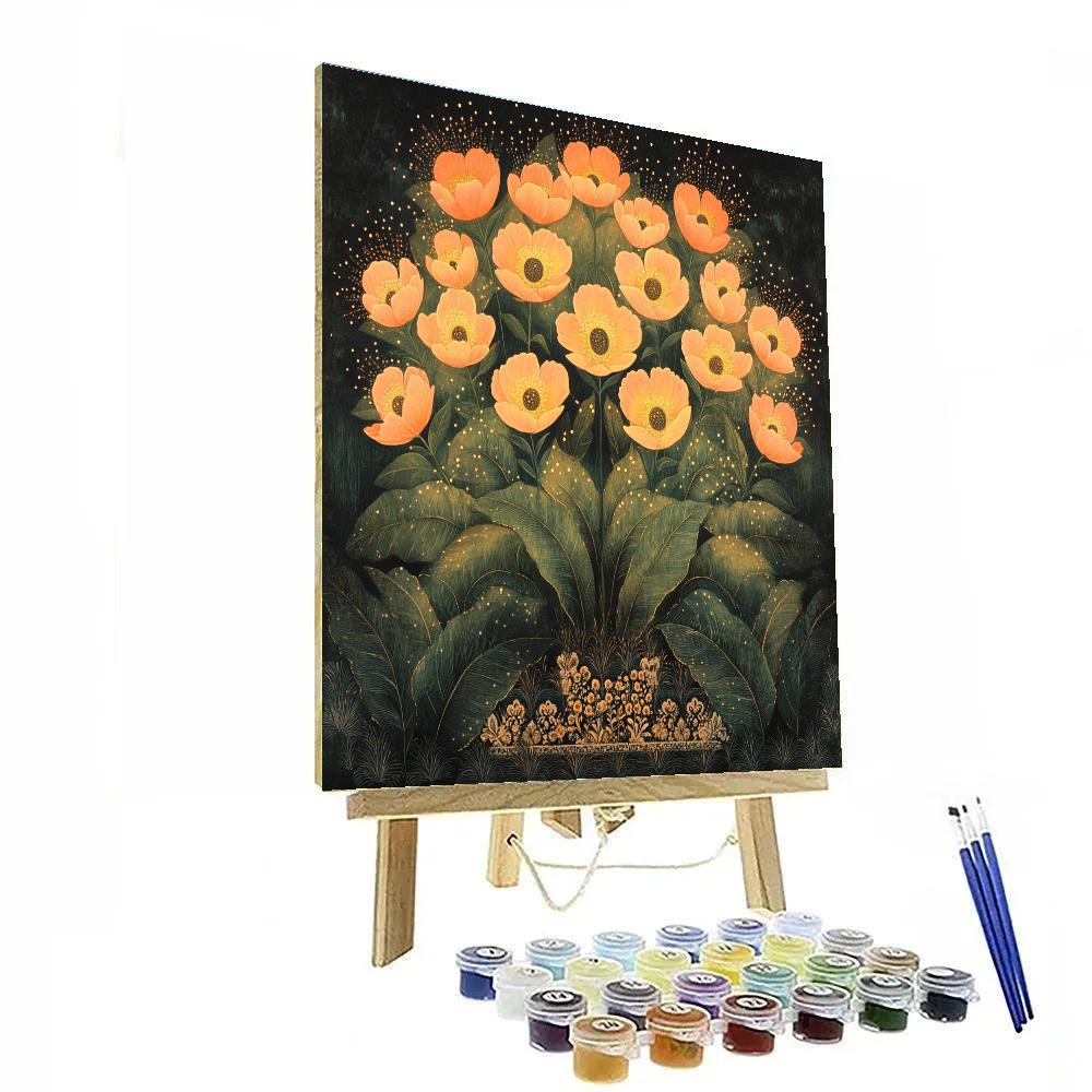Frida Kahlo Inspired Luminous Papaya Altar paint by numbers