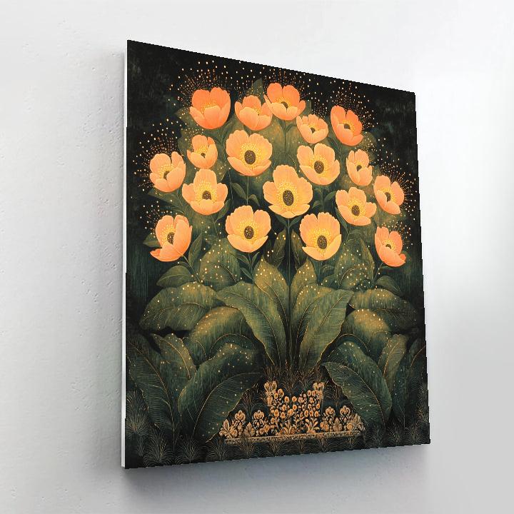 Frida Kahlo Inspired Luminous Papaya Altar paint by numbers