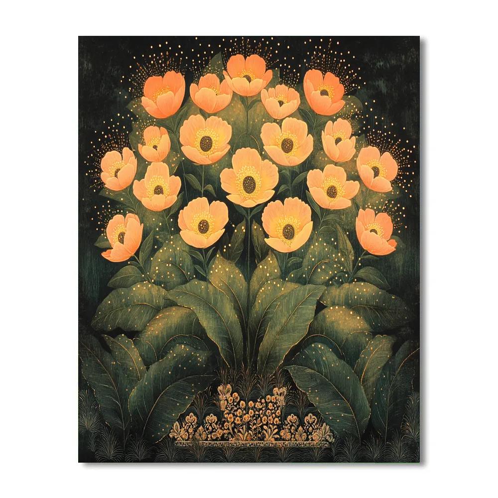 Frida Kahlo Inspired Luminous Papaya Altar paint by numbers